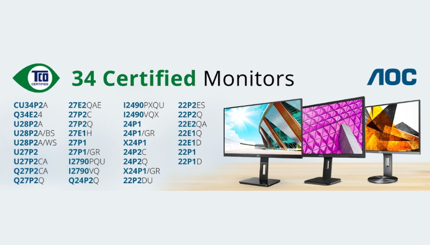 AOC monitory TCO Certified 9. generace